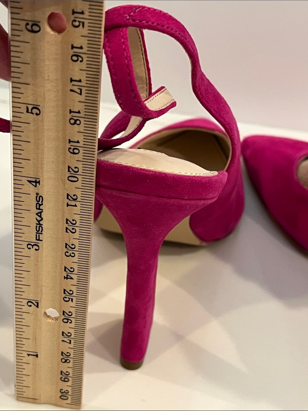 Nine West Dark Pink Suede Ankle Strap Pointed-Toe Slingback Heels New 7 M - Picture 7 of 14